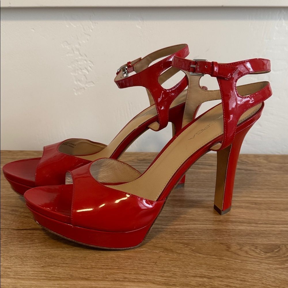 Vince Camuto Glossy Red Platform Heels